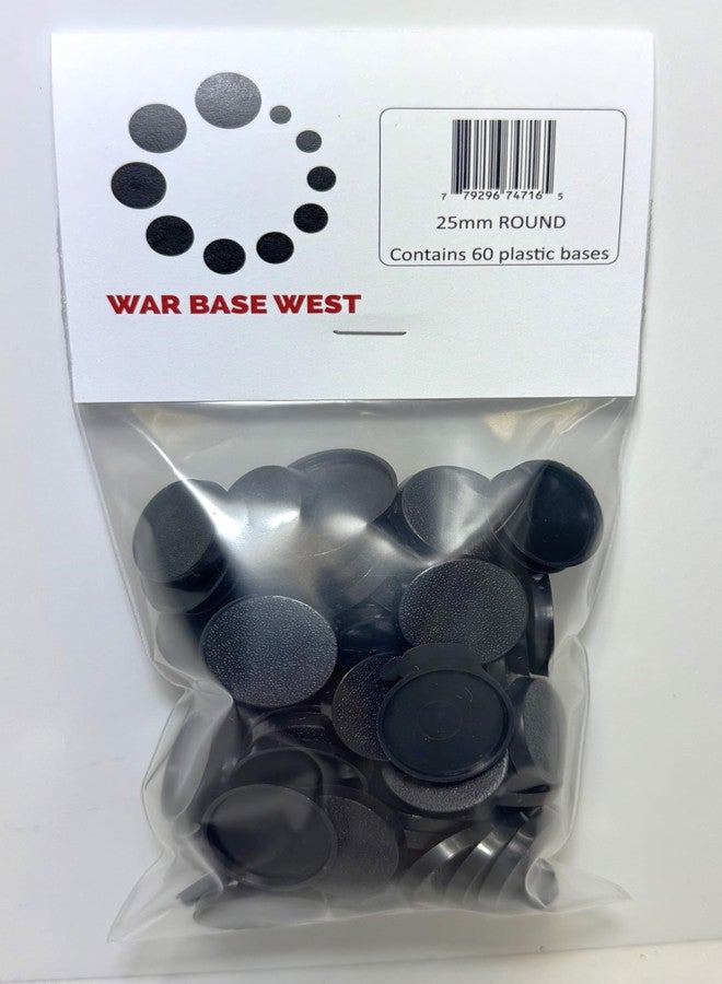War Base West Lot of 60 25mm Round Bases for Warhammer 40k & AoS Games Workshop Wargame Bitz - Image 1